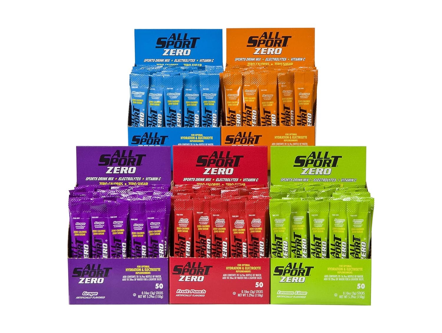 All Sport Powder Hydration Sticks | Zero Calorie | Performance Electrolyte Drink Mix | Sugar Free | 2x Potassium | Variety Pack | 3 grams (500 Count)
