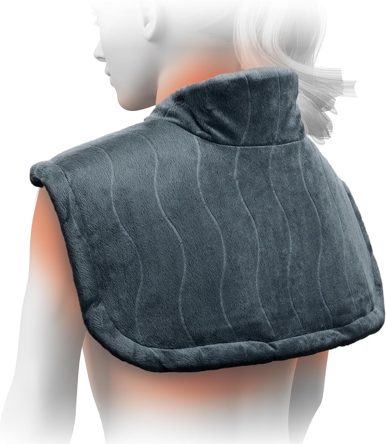 Pure Enrichment PureRelief Pro Far Infrared Neck & Shoulder Heating Pad – Deeper Muscle Relief, 4 Heat Settings, Auto Shut-Off, Universal Fit, Magnetic Closure, Dry/Moist Heat, Machine Washable