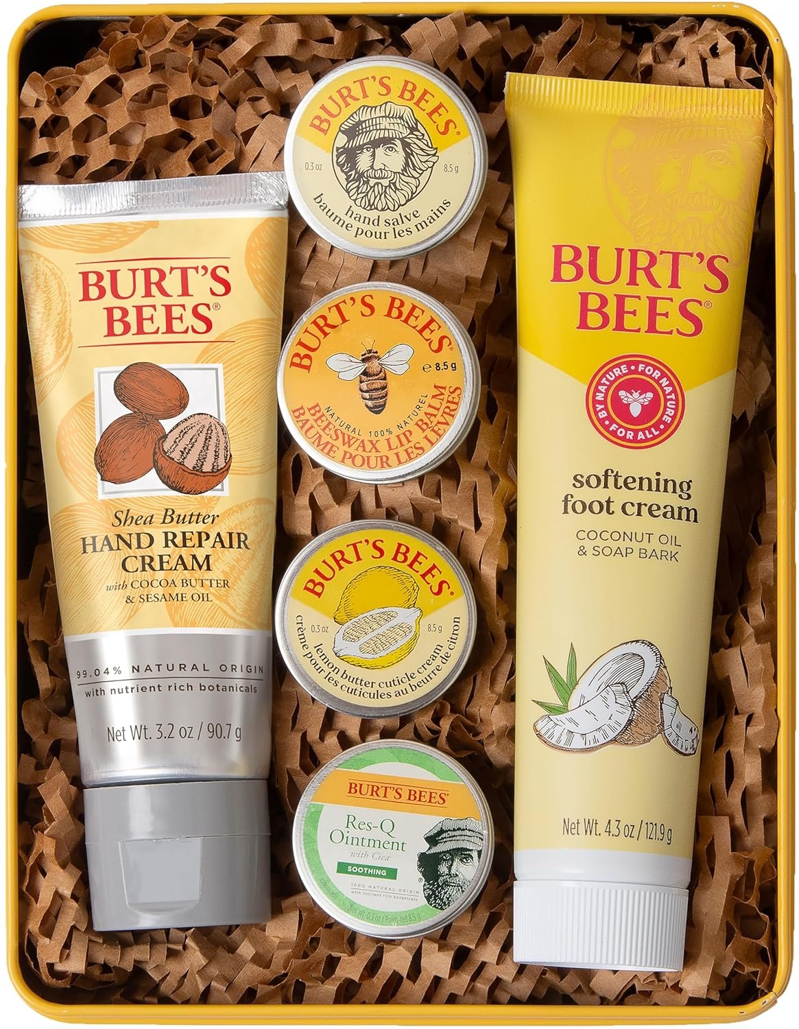 Burt’s Bees Valentine’s Day Gifts Ideas – Classics Set, 6 Products in Giftable Tin, Cuticle Cream, Hand Salve, Lip Balm, Res-Q Ointment, Hand Repair and Foot Cream