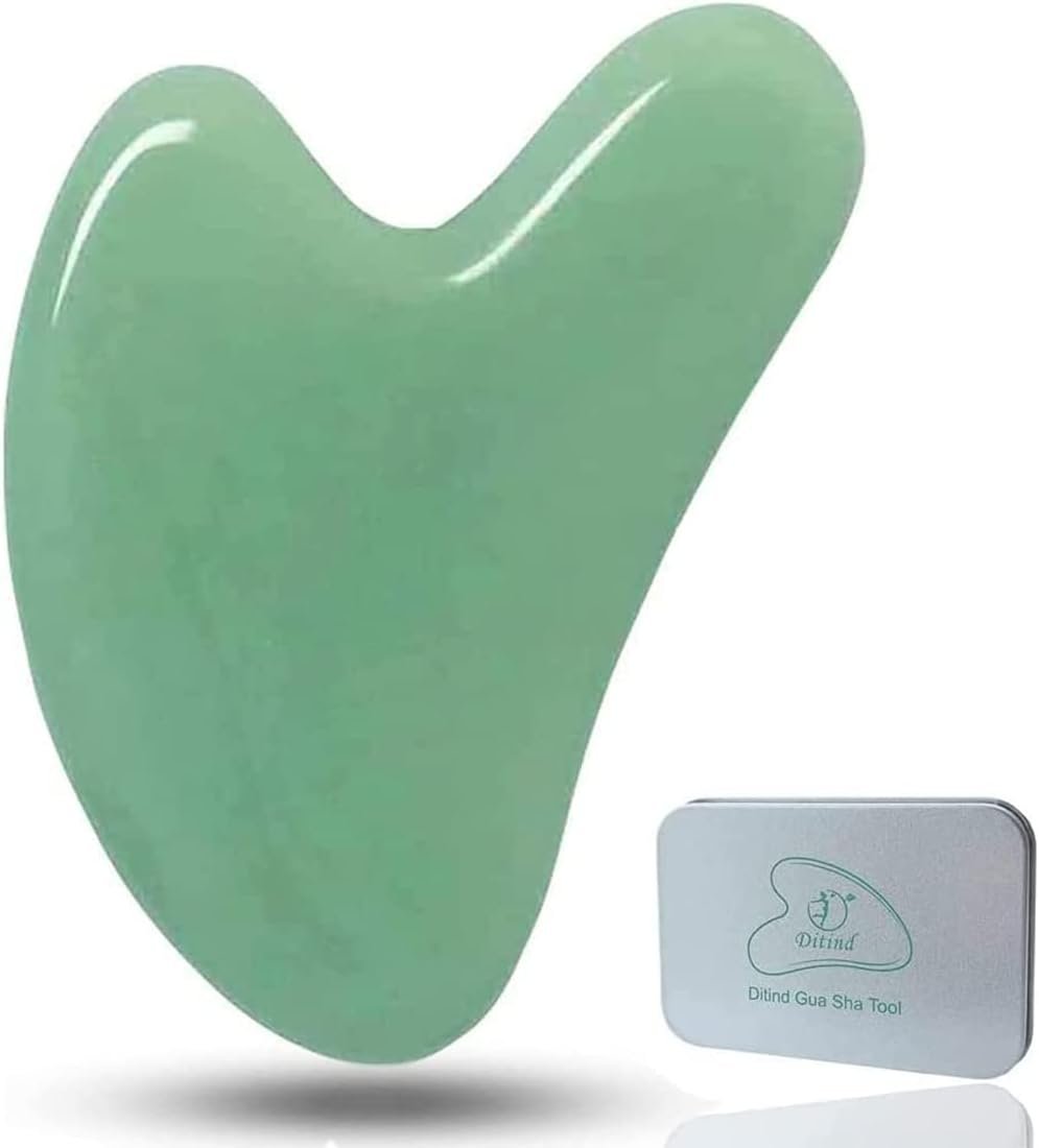 Gua Sha, Jade Stone Gua Sha Massage Tool, Guasha Tool for Face and Body Skin Massage. Gua Sha Set for Toxins Prevents Wrinkles for SPA Acupuncture, Therapy Trigger Point Treatment.