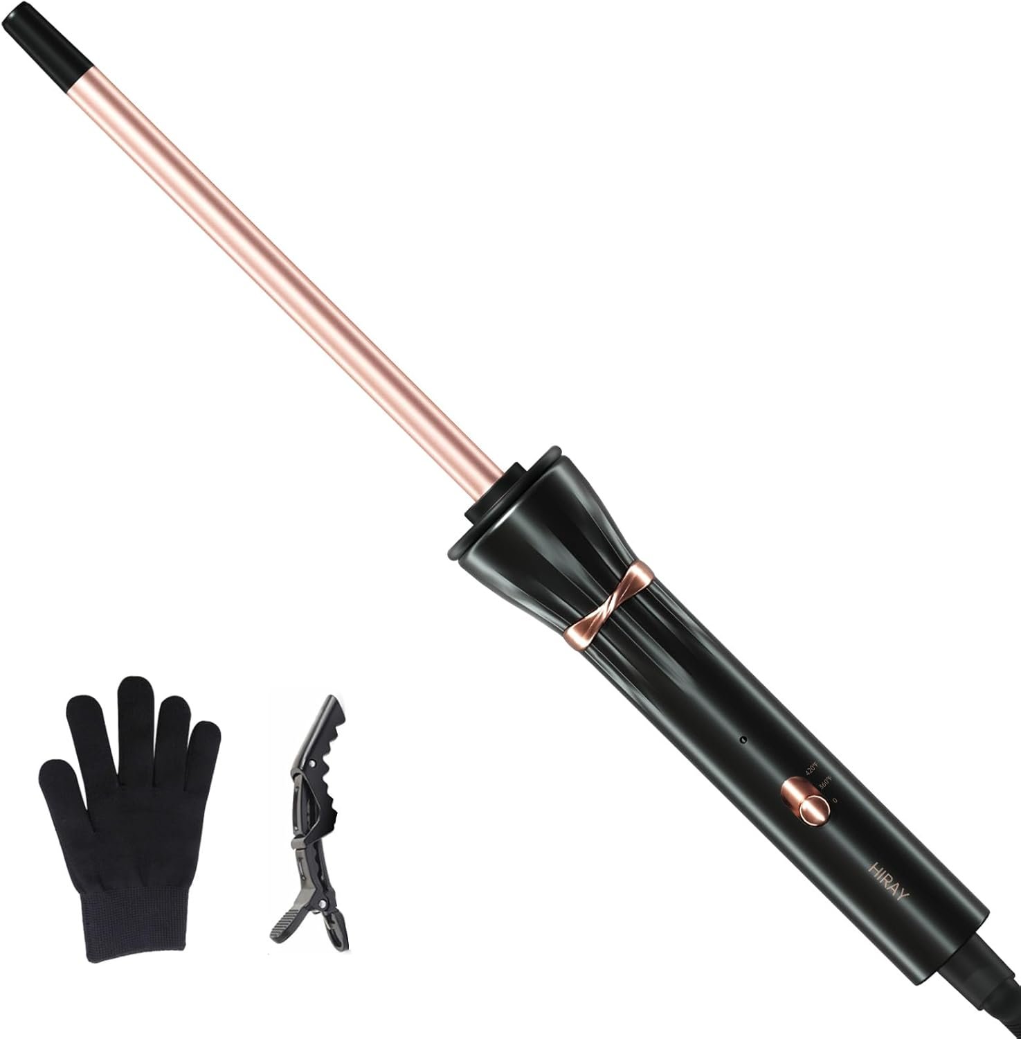 Hahahope 3/8 Inch Curling Wand,9mm Tiny Curling Wand,Ceramic Small Barrel Curling Iron with Adjustable Temperature,Fast Heating,for Short & Long Hair