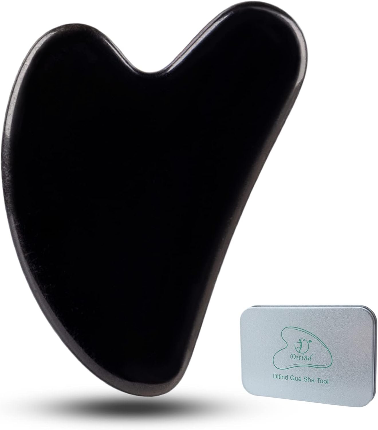 Gua Sha Facial Tools, Black Obsidian Gua Sha Massage Tool, Natural Jade Guasha Tool for Face and Body Skin Massage. Gua Sha Set for SPA Acupuncture Therapy, Trigger Point Treatment.