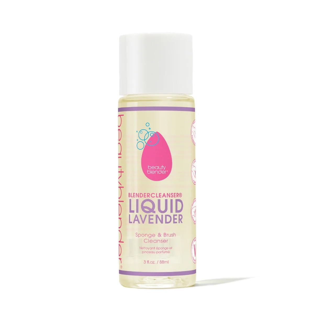 Beautyblender | Blendercleanser Tool Wash | Lavender Purifying Liquid Soap | Sponge, Brush, Makeup Tool Cleanser | Lavender-Scented, Vegan, Paraben & Sulfate-Free, 3 oz | Package May Vary