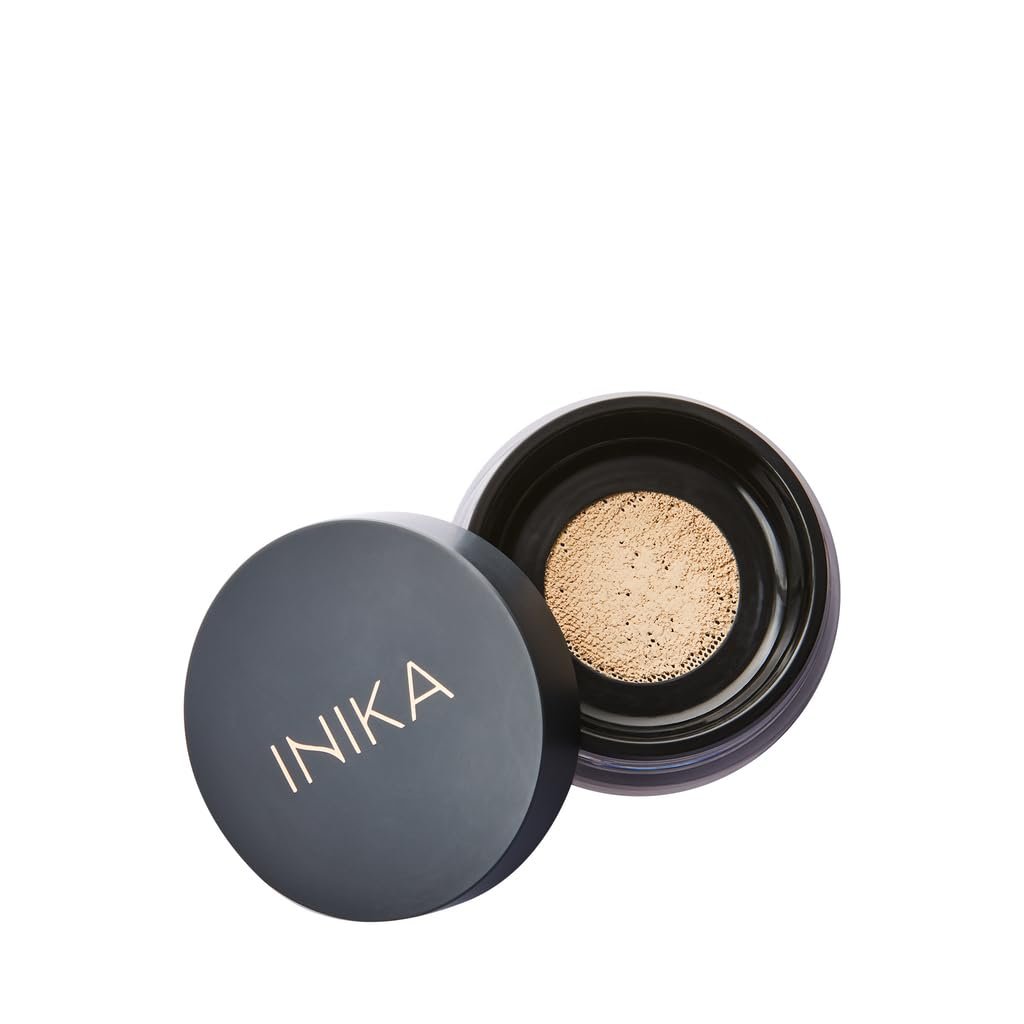 INIKA Organic Mineral Powder Foundation with SPF 25 – Vegan Makeup, Natural Looking, Buildable Coverage, Flawless Radiance & Glow, Blemish Coverage, Cruelty Free, Sustainable Packaging, Strength, 8g