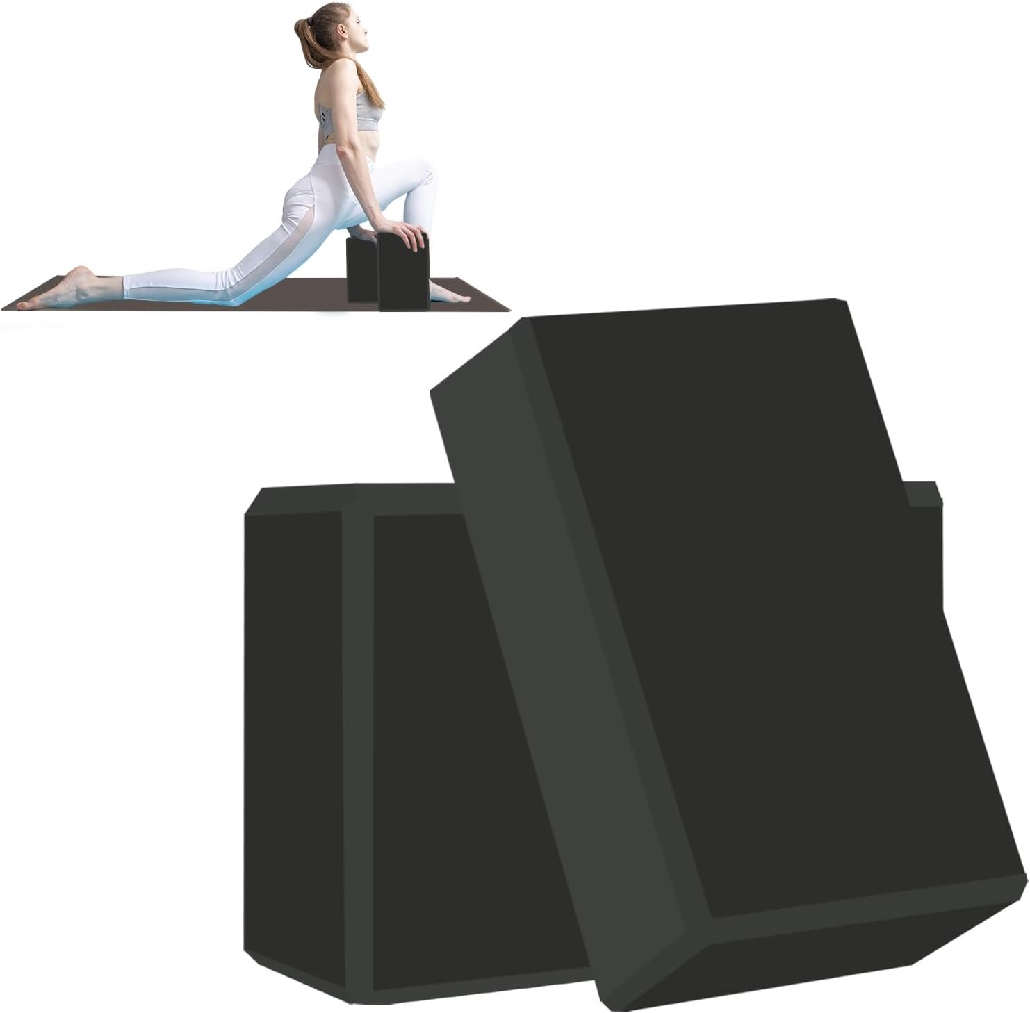 Yoga Block – Unsupported Latex Eva foam – Soft non slip surface with bevel for yoga, pilates, meditation – Yoga accessories for stability, balance and deep stretching