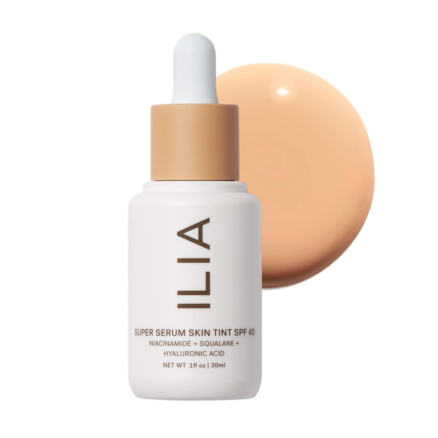 ILIA – Super Serum Skin Tint SPF 40 | Lightweight Foundation With Mineral SPF | Hydrate, Smooth, Plump | Non-Comedogenic, Clean, Cruelty-Free & Vegan (Bom Bom ST5, 1 fl oz | 30 ml)