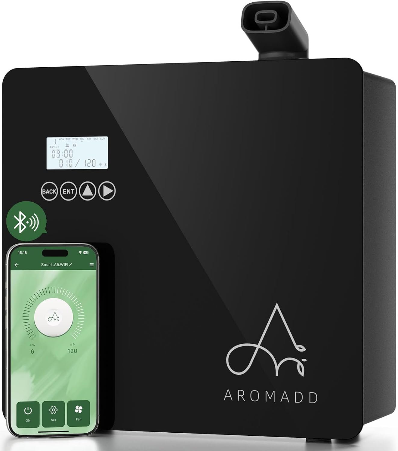 2025 Upgraded 3500 Sq.Ft Smart Scent Diffuser – HVAC System, Whole House Aroma & Hotel Collection Diffuser, Waterless Essential Oil Diffuser for Home Large Room, Cold Air Tech, 600mL (Black)