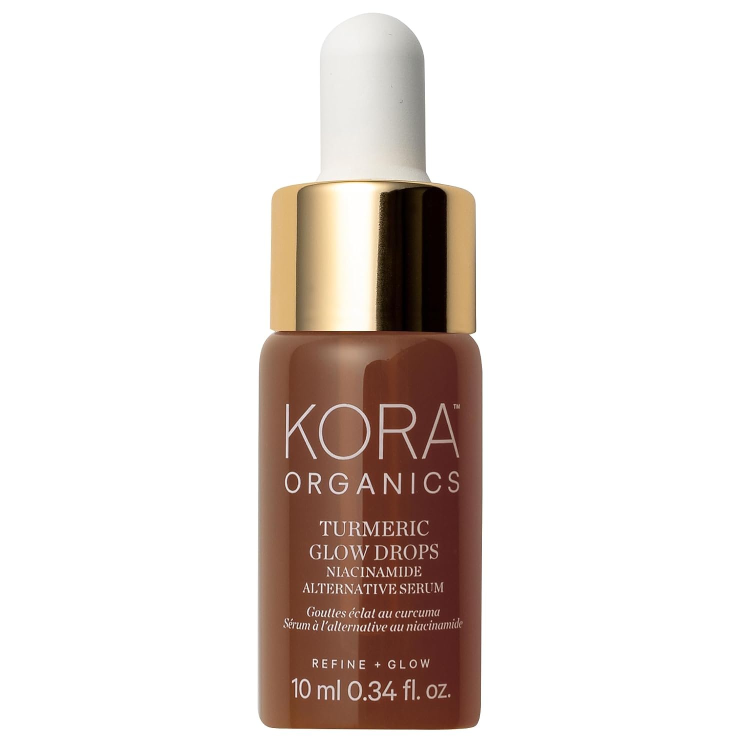 KORA Organics Turmeric Glow Drops Niacinamide Alternative Serum for Face, Gentle Hydrating Face Serum with Hyaluronic Acid, Helps Improve Texture, Pores & Dark Spot, Cruelty Free Skin Care, 0.34 fl oz