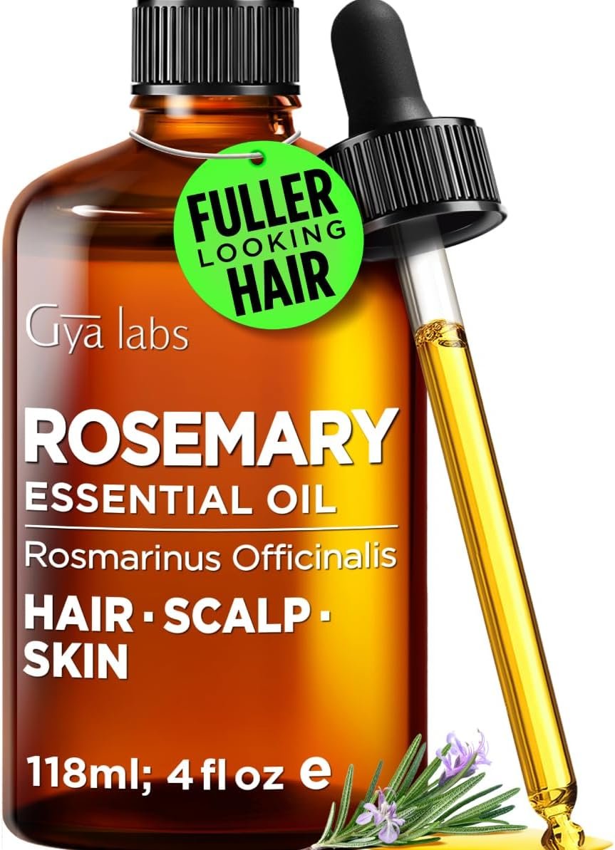 100% Pure Rosemary Essential Oil – 4 Fl Oz – Rosemary Oil for Hair, Skin, Diffuser, Aromatherapy & DIY Candle Making Scent