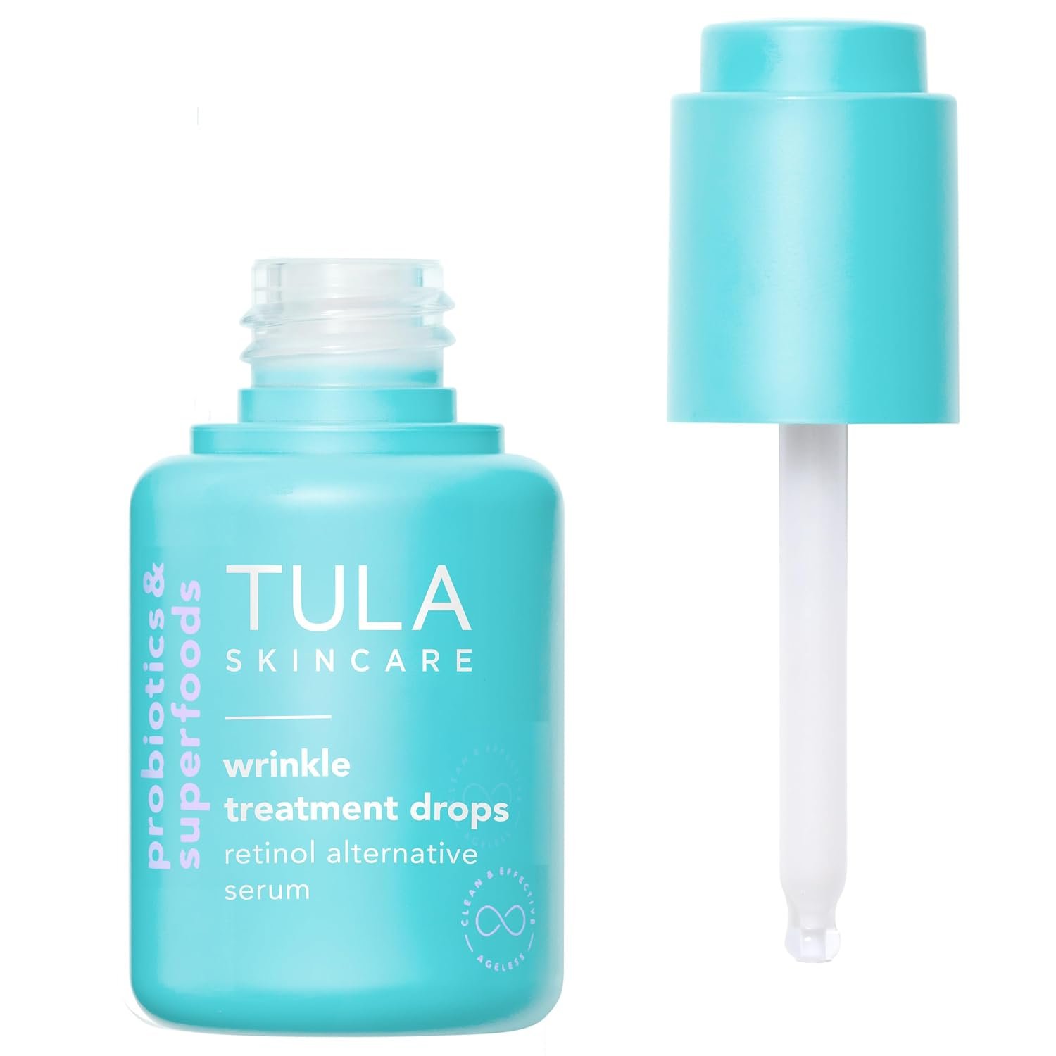 TULA Skin Care Wrinkle Treatment Drops – Retinol Alternative Serum, Anti-Aging, Minimizes Wrinkles, Contains Bakuchiol, Alfalfa Sprouts, and Stevia, 0.98 oz.