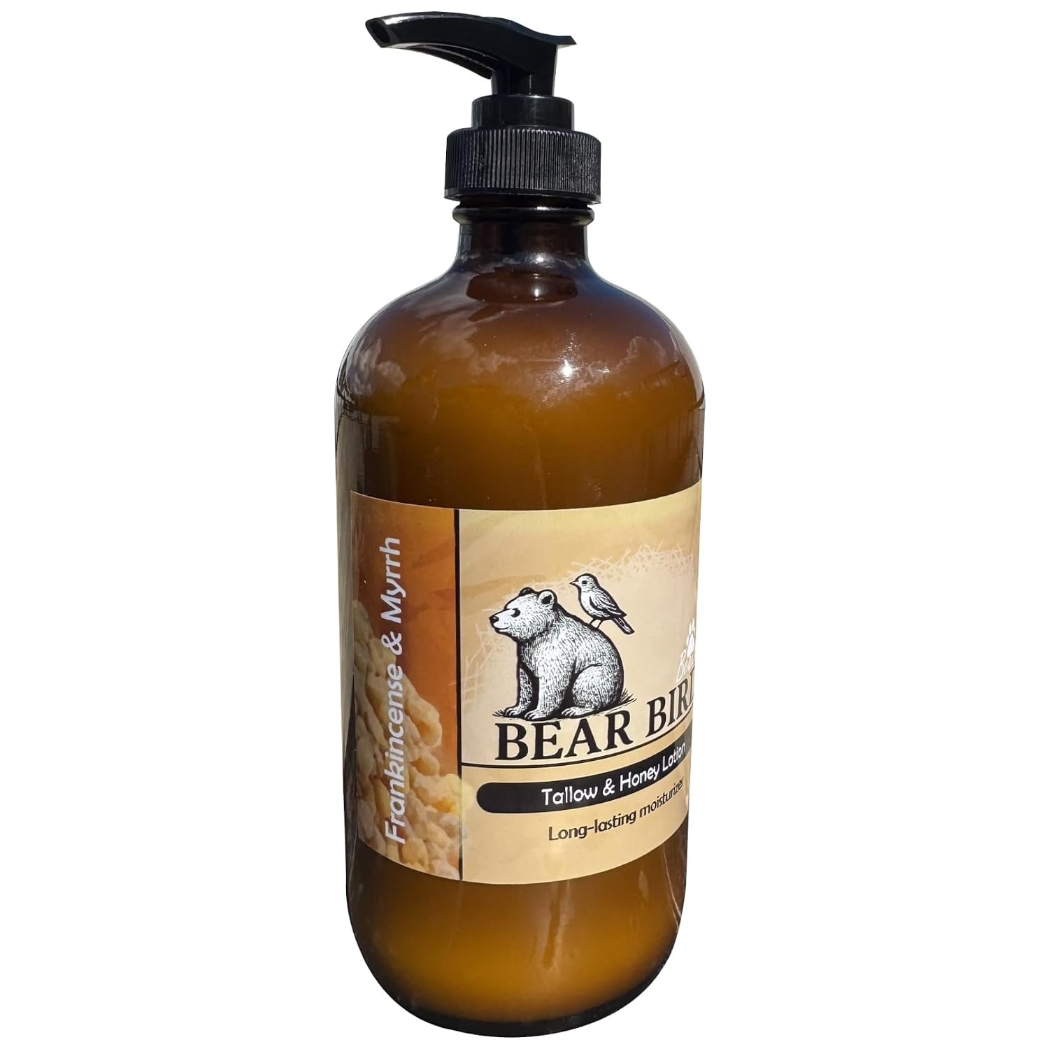 100% Grass-Fed Tallow & Raw Honey Body, face Lotion with Olive Oil & Frankincense + Myrrh Infused Castor Oil