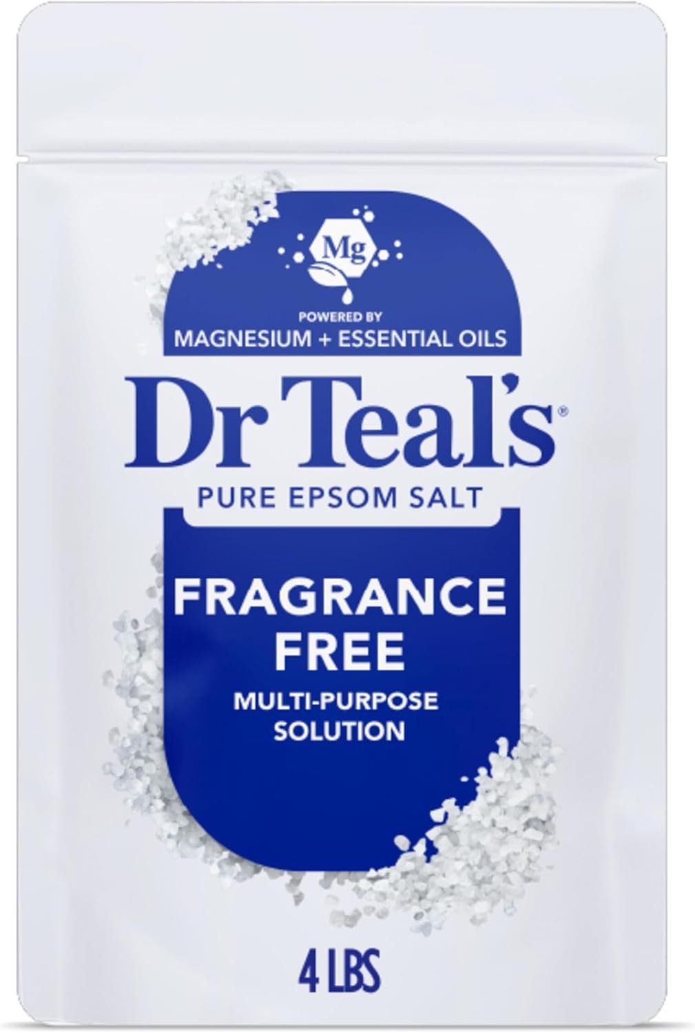 Dr Teal’s Epsom Salt Magnesium Soak, Fragrance Free, 4 lbs