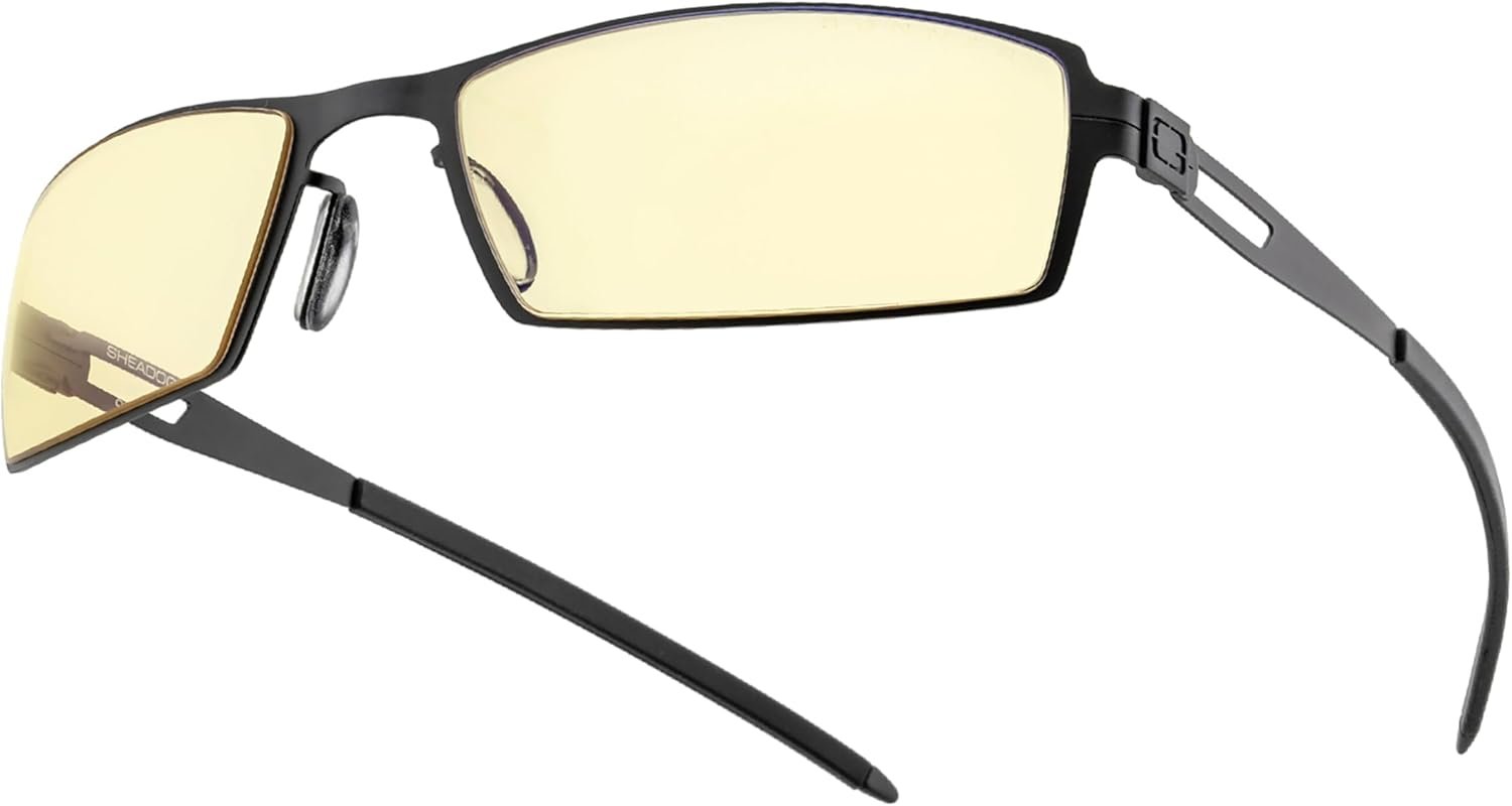 GUNNAR – Premium Gaming and Computer Glasses – Blocks 65% Blue Light – SheaDog, Onyx, Amber Tint