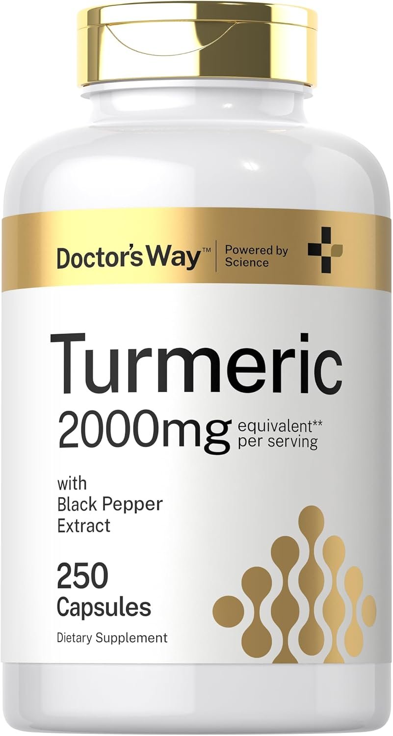 Doctor’s Way Turmeric Curcumin Supplement | 250 Capsules | with Black Pepper Extract | 95% Curcuminoids | Non-GMO, Gluten Free Complex
