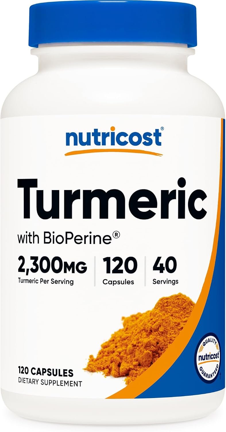 Nutricost Turmeric Curcumin with BioPerine and 95% Curcuminoids, 2300mg, 120 Capsules, Veggie Capsules, 767mg Per Cap, 40 Servings, Gluten Free, Non-GMO