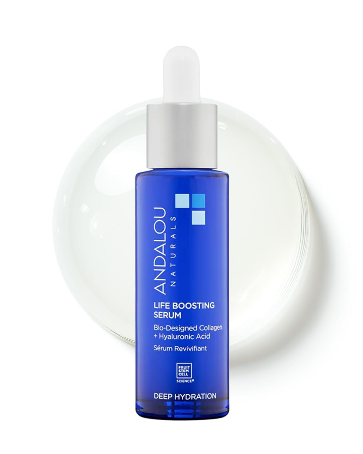 Andalou Naturals Collagen + Hyaluronic Acid Serum for Face | Deep Hydrating Life Boosting Face Serum Improves Skin Elasticity | Plumping & Anti Aging Serum for Fine Lines, 1 Fl. Oz.