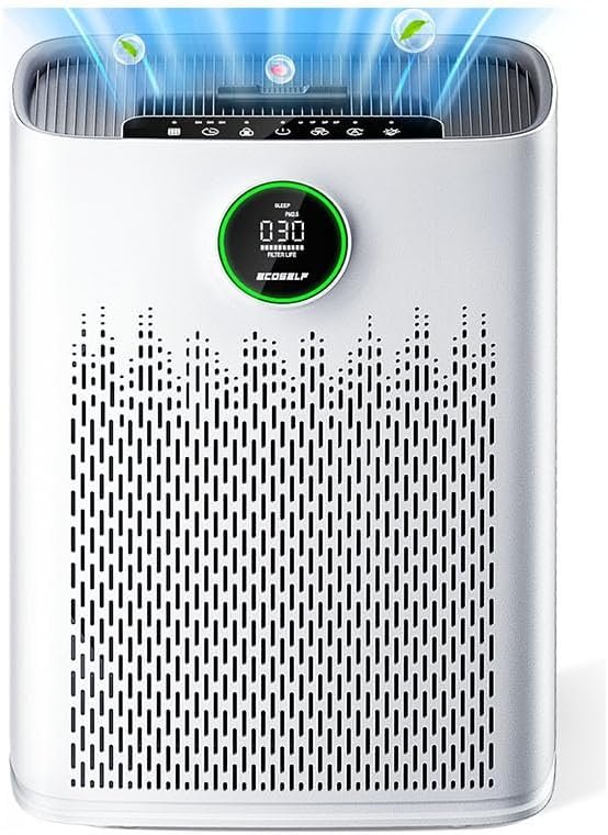 Air Purifiers for Home Large Room, Cover Up to 2400 Ft² with True HEPA Filter, Smart Mode, PM2.5 Air Quality Display, 22dB Sleep Mode, Aromatherapy with 2X-Purification & 360°Air Outlet, HAP603