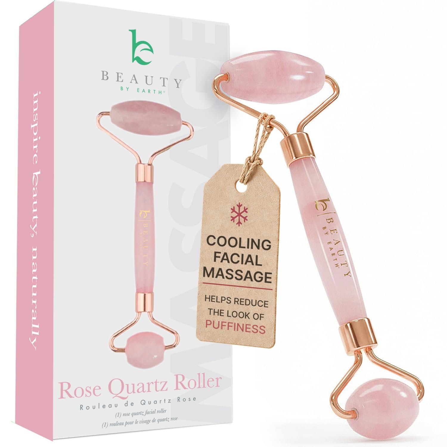 Rose Quartz Face Roller – Relaxation Gifts for Women, Skin Care Tools for Fine Lines and Wrinkles, Teenage Girl Gifts, Beauty Gift Ideas, Face Massager Tools, Facial Tool, Self Care Gift for Women