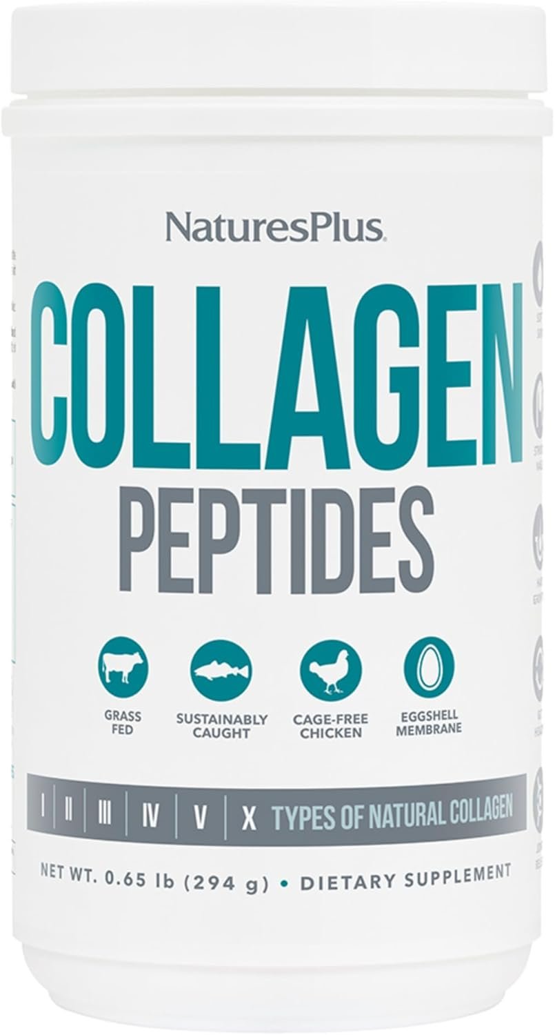 NaturesPlus Collagen Peptides – 0.65 lbs Powder – Hair, Skin, Nail & Joint Health, Immune System Support – Non-GMO, Gluten Free – 28 Servings