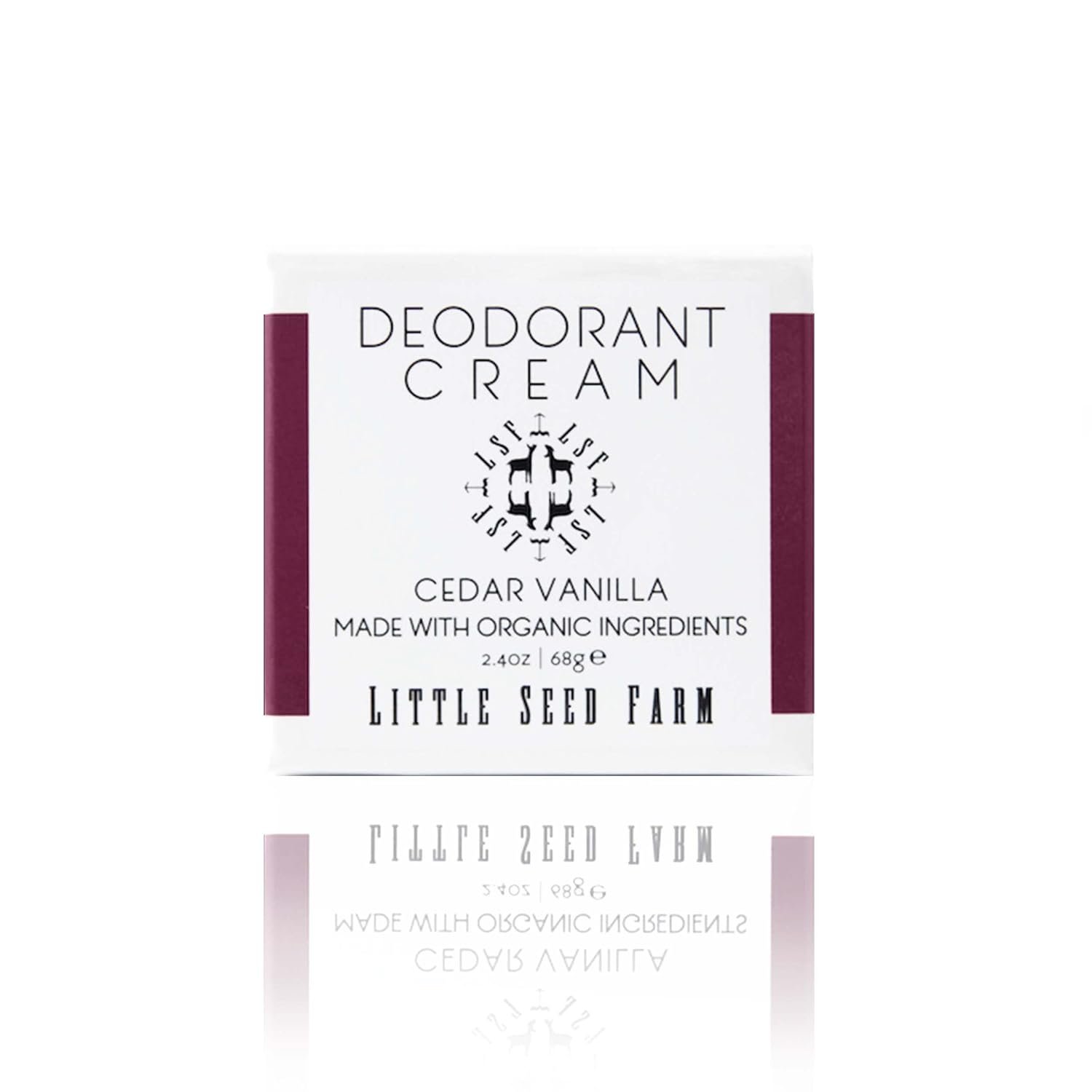 Little Seed Farm All Natural Deodorant Cream – Cedar Vanilla – Aluminum Free Deodorant for Women or Men, Net Wt. 2.4oz | 68g