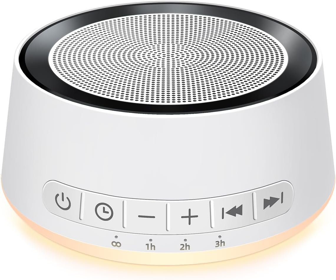 Sound Machine Night Light White Noise Machine with 30 Soothing Sounds 12 Colors Night Light Sleep Machine for Baby Kids Adults Brown Pink Nosie Machine with 32 Volume Levels for Office Home Travel
