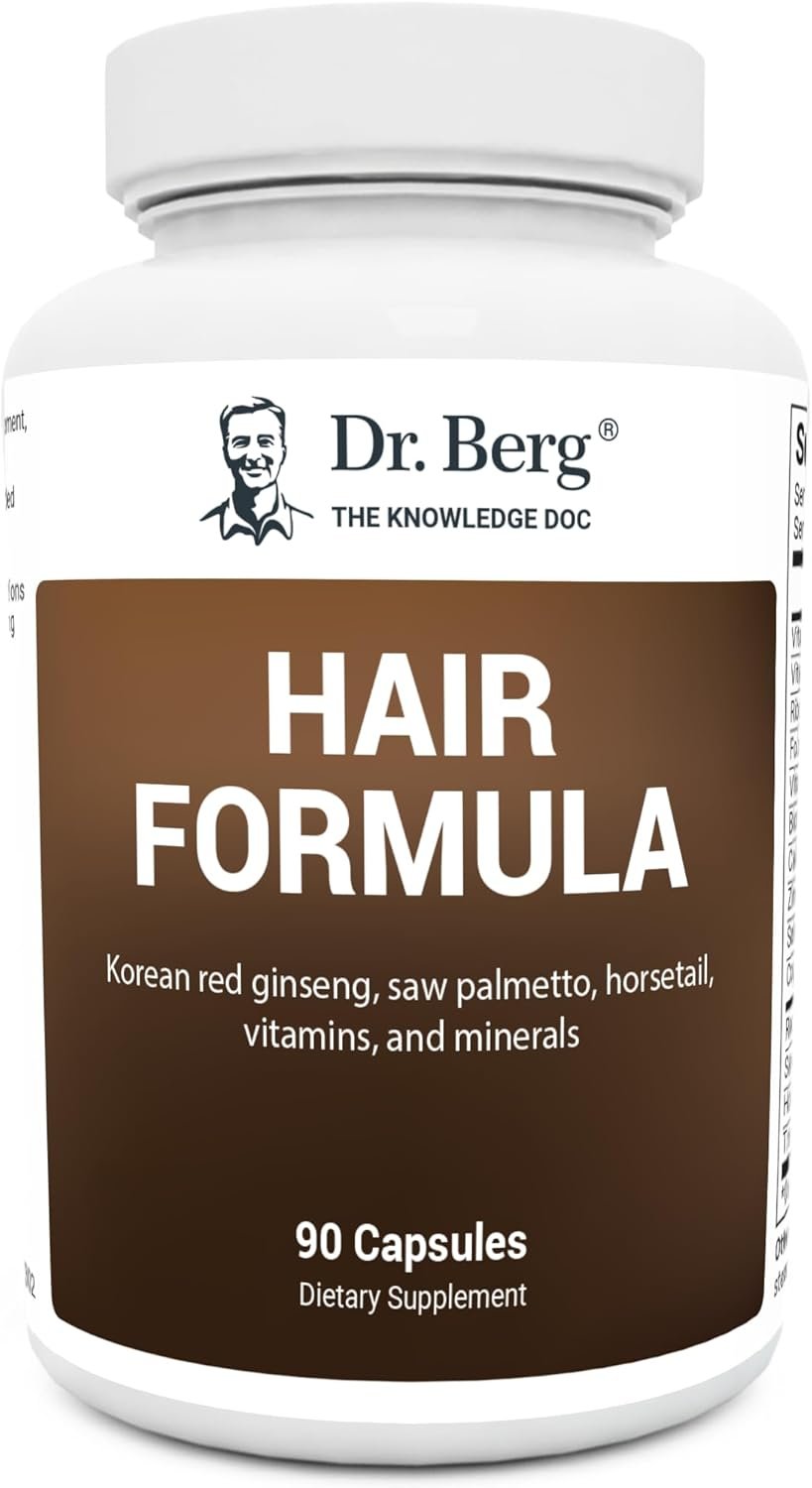Dr. Berg All-in-One Vitamins for Hair, Skin, & Nails – Advanced Formula with Biotin, Saw Palmetto, DHT Blocker, & Trace Minerals – 90 Veg Capsules