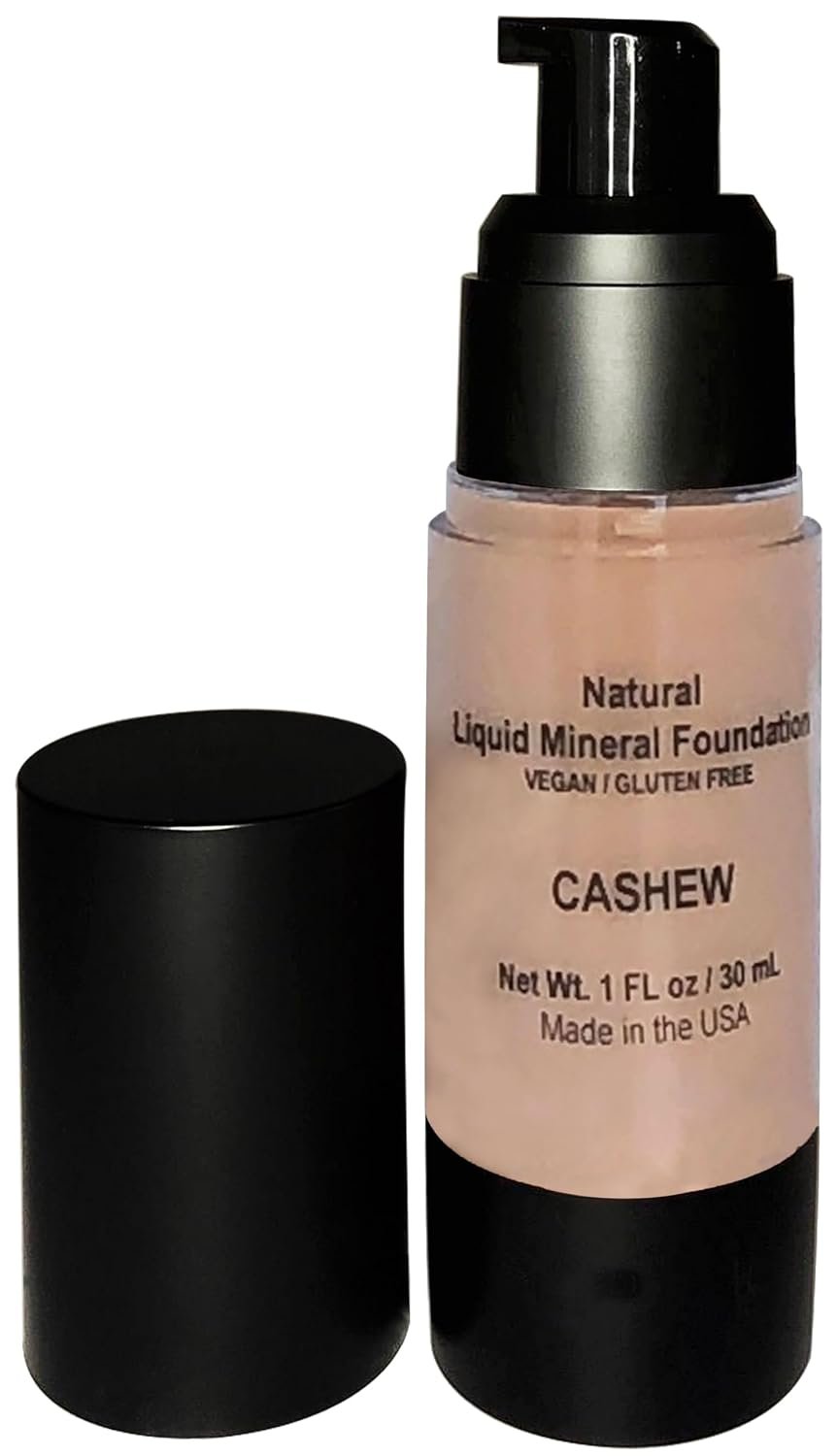 Mom’s Secret 100% Natural Foundation, Organic, Vegan, Aloe Based, Natural Sun Protection, Gluten Free, Cruelty Free, Made in the USA, 1FL Oz. (Cashew – A Neutral Light/Medium)
