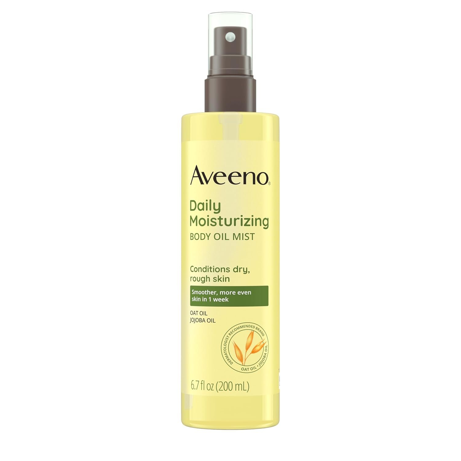 Aveeno Daily Moisturizing Body Oil Mist with Oat Oil and Jojoba Oil for Rough, Dry, Sensitive Skin, Nourishing Body Spray for Smoother, More Even Skin, Paraben- & Silicone-Free, 6.7 fl. oz