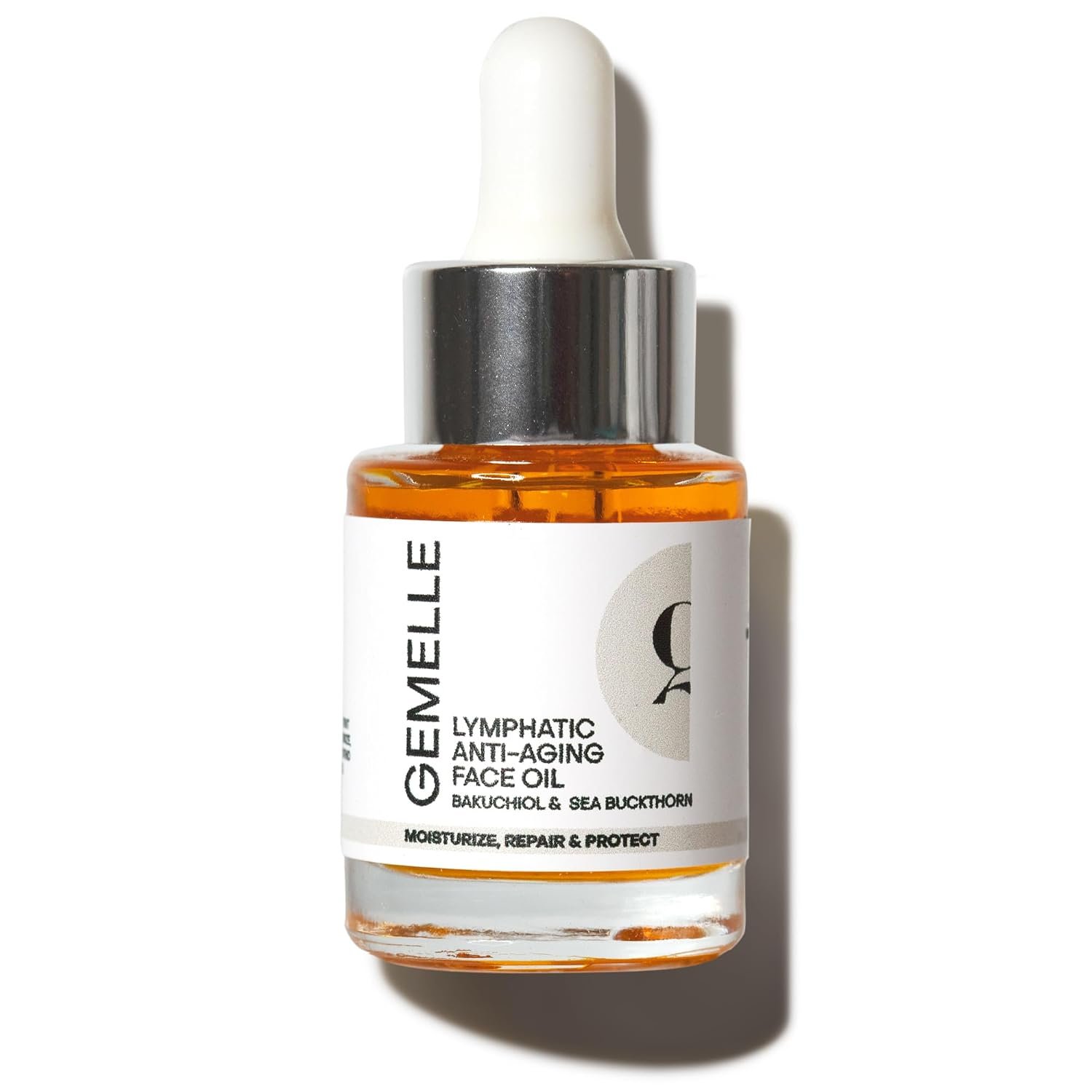 GEMELLE Lymphatic Anti-Aging Face Oil | 10x Award winner | Vitamin C,E & A | Moisturize, Repair & Protect | Bakuchiol, Sea Buckthorn & More! | Organic, Natural, Clean Beauty | Starter, Travel 15ml