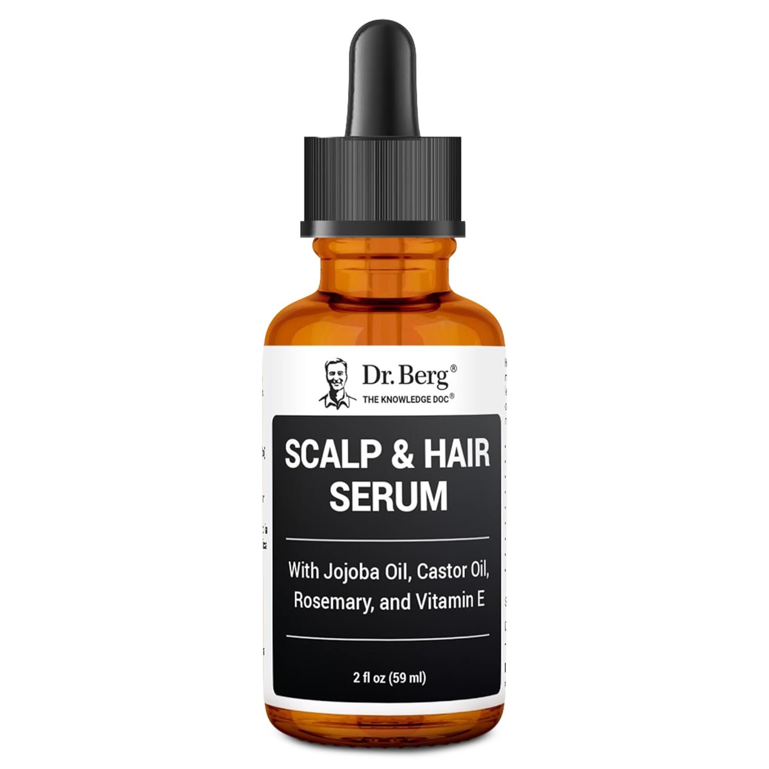 Dr. Berg Scalp & Hair Serum (Improved Formula) with Vitamin D3 & E – Clinically Tested, Paraben- and Sulfate-Free Hair Oil for Women & Men – Includes Rosemary Oil, Castor Oil & Jojoba Oil – 2 Fl oz