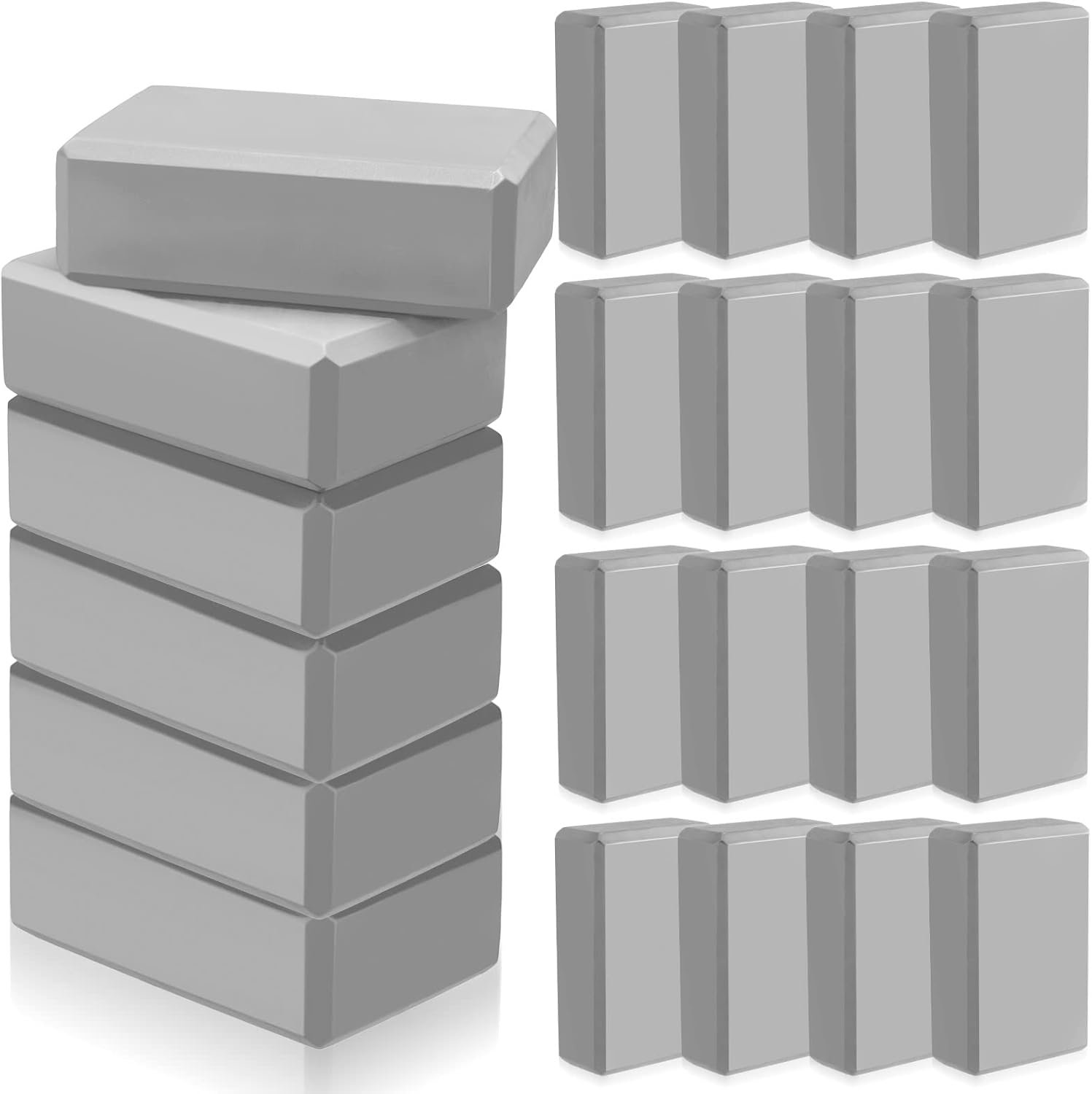 Outus 20 Pcs Yoga Blocks Bulk 9 x 6 x 3 Inch High Density Bricks to Improve Strength Flexibility Balance Soft Non Slip Gymnastic Blocks for Yoga Sports