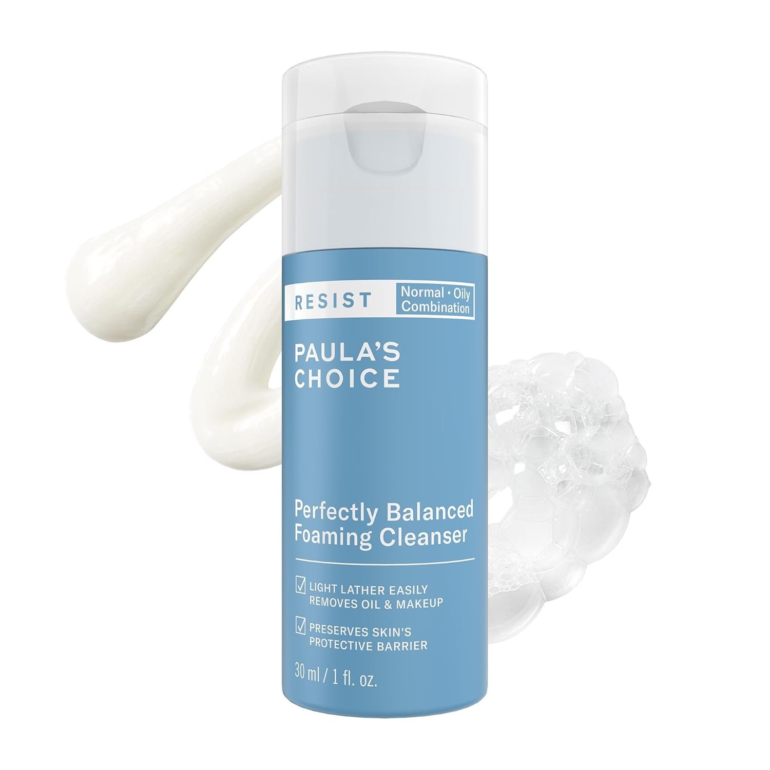 Paula’s Choice RESIST Perfectly Balanced Foaming Facial Cleanser, Face Cleanser with Hyaluronic Acid & Aloe, Anti-Aging Face Wash, Large Pores & Oily Skin, Fragrance-Free