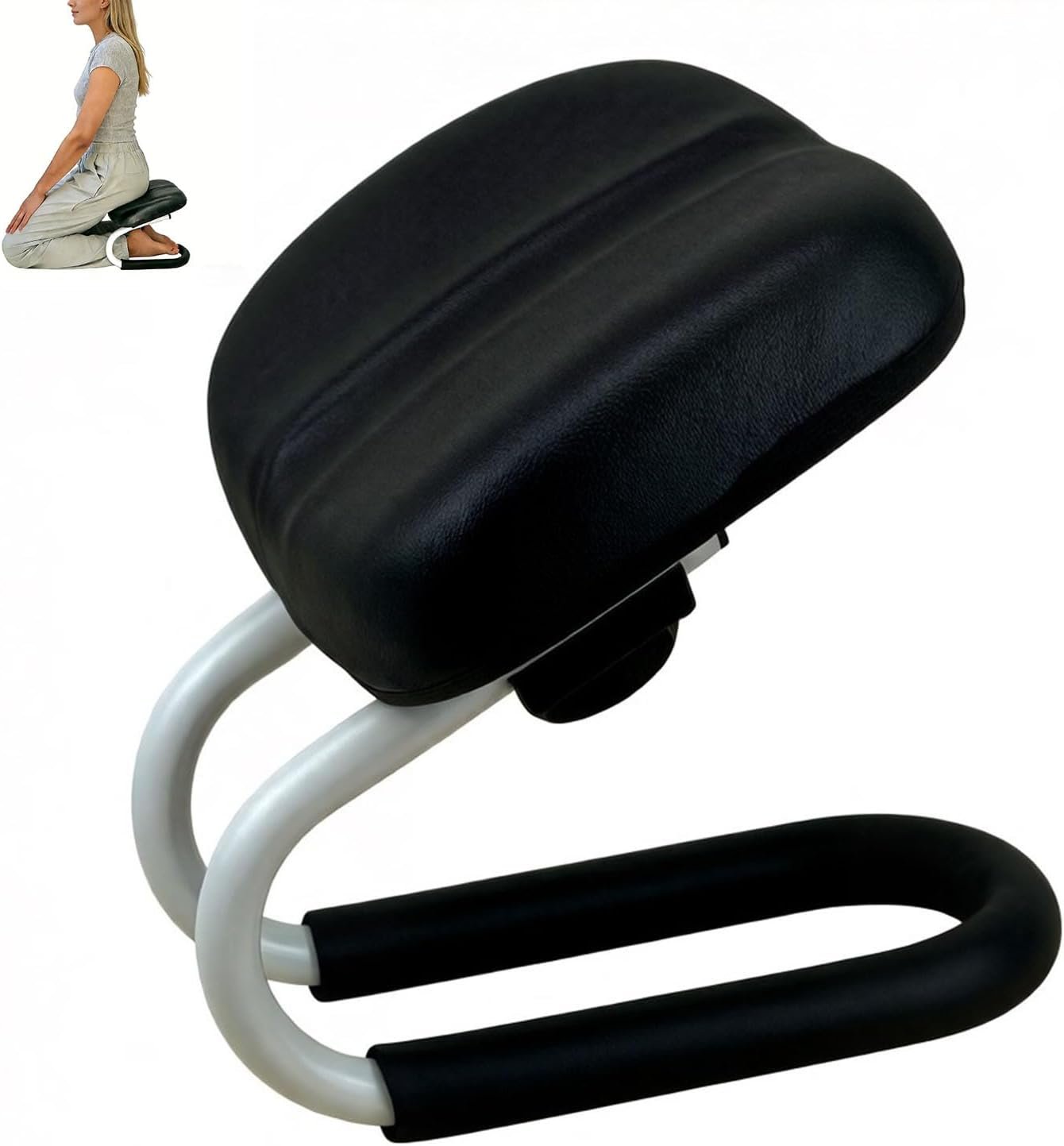 Meditation Bench, Prayer Kneeling Stool with Non-Slip Cushion，Adjustable Metal Kneeling Meditation Stool,Ergonomic Yoga Stool for Long-Term Meditation, Home Prayer and Yoga