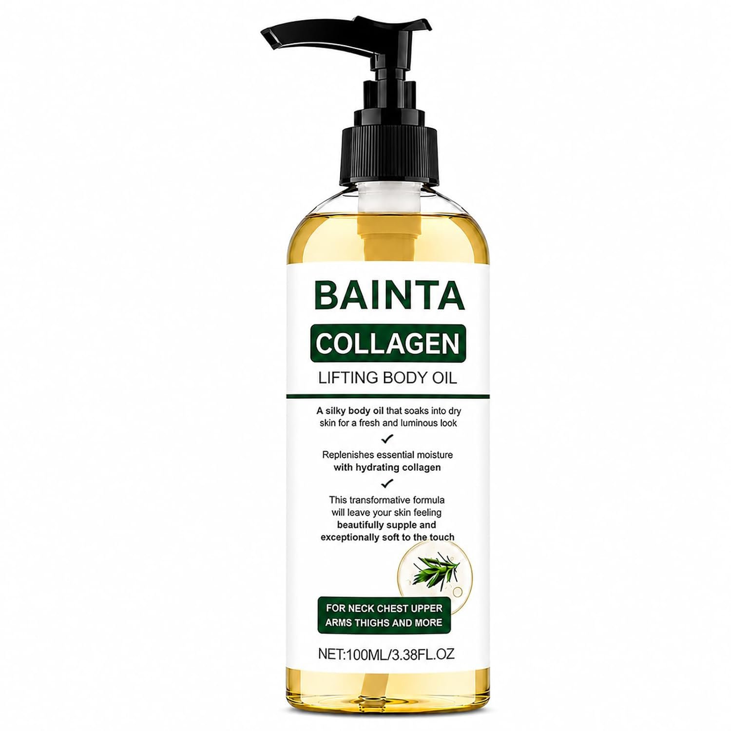 Collagen Lifting Body Oil for Firming & Hydration, Lightweight Non-Greasy Body Moisturizer, Fast-Absorbing After Shower Oil, Helps Soften Crepey Skin, Smooth Silky Finish for Women & Men, 3.38 Fl Oz