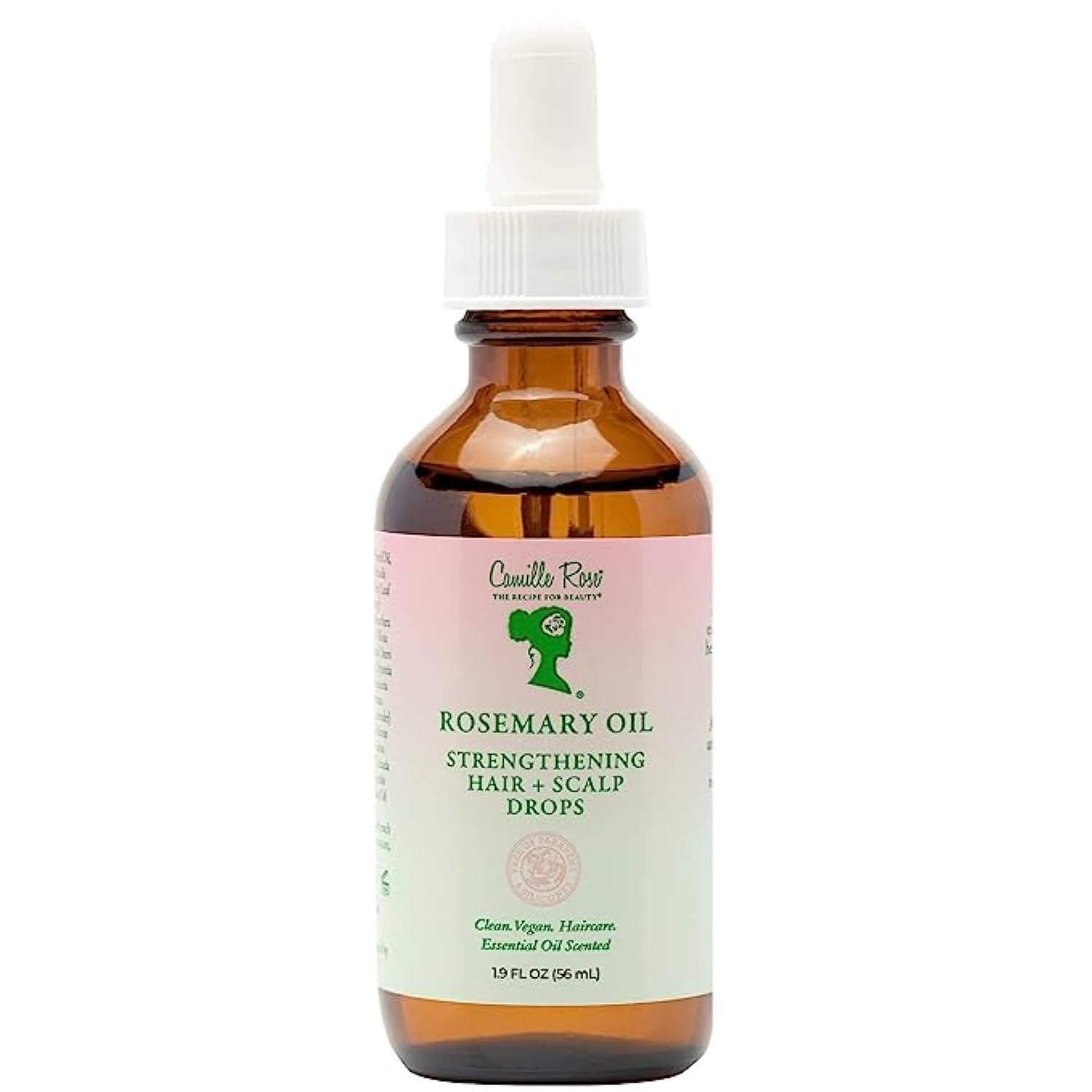 Camille Rose Rosemary Oil Strengthening Hair + Scalp Drops – Castor, Peppermint & Tea Tree Oil Blend for Strength & Resilience, Dry Scalp Treatment, Split Ends, 1.9 Fl Oz