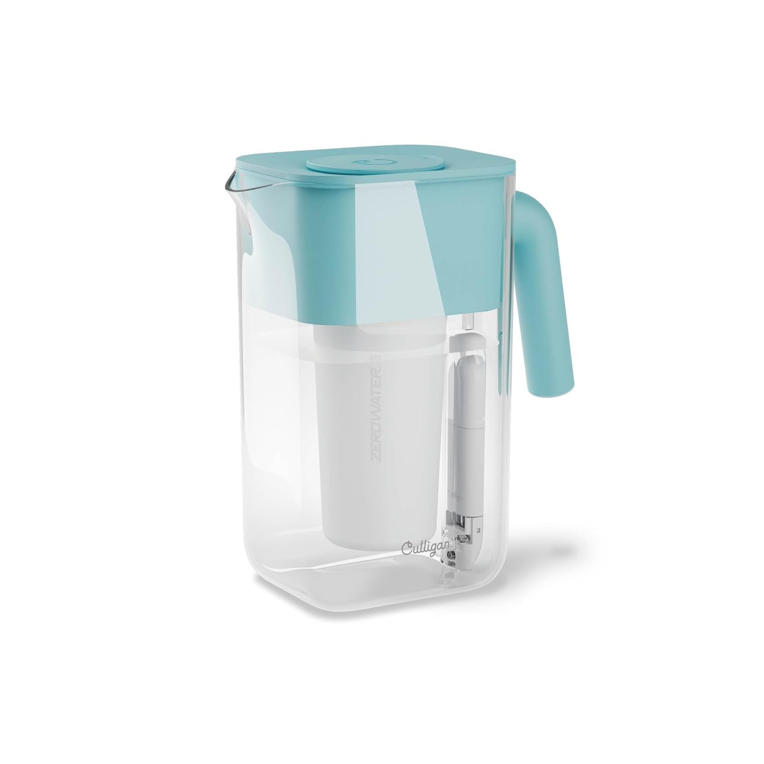 Culligan with ZeroWater Technology 10-Cup Water Filter Pitcher – Includes 5-Stage Advanced Water Filter, IAPMO Certified to Reduce Lead, Total PFAS, Mercury, Fluoride, and Chlorine – Aqua