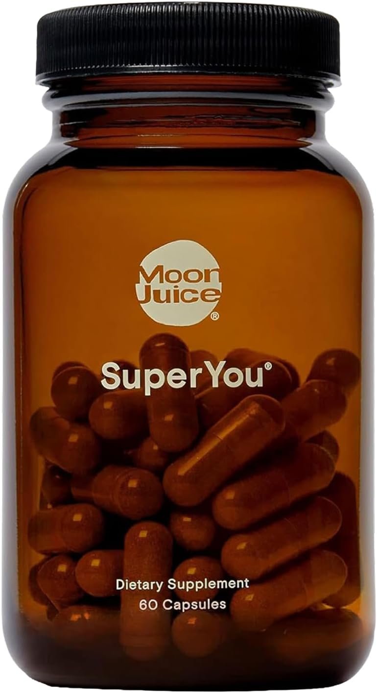 Moon Juice SuperYou Ashwagandha Supplements with Rhodiola, Shatavari & Amla – Cortisol Reducer for Energy, Mood, Focus and Stress Support, Vegan, Non-GMO & 100% Traceable, 60 Capsules, 30 Servings