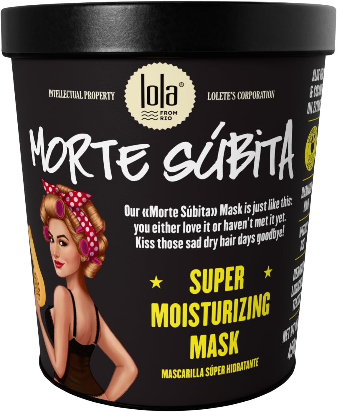 Lola From Rio – Morte Subita – Intensive Treatment Hair Mask For All Types of Dry, Damaged, Frizzy, Chemically Treated Hair 15.87 oz