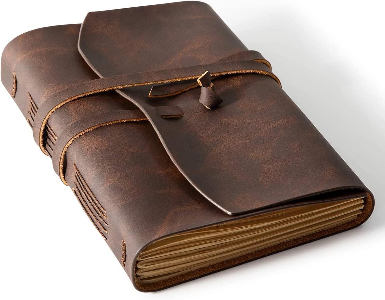 RILIHO Leather Journal Notebook – Genuine Leather Journals for Writing 260 Pages 5×7.1 Inches Vintage Journal For Man and Women Gifts For Man Artist,Travel Journal,Brown