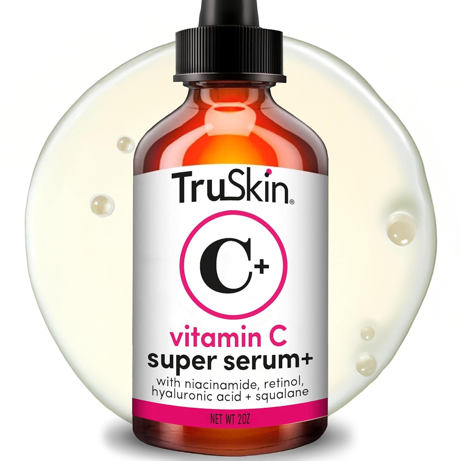TruSkin Vitamin C Super Serum for Face – Five Skin Benefits in One Serum with Vitamin C, Retinol, Niacinamide, Hyaluronic Acid & Squalane – Brighten, Firm & Smooth the Look of Skin, 2 Fl Oz