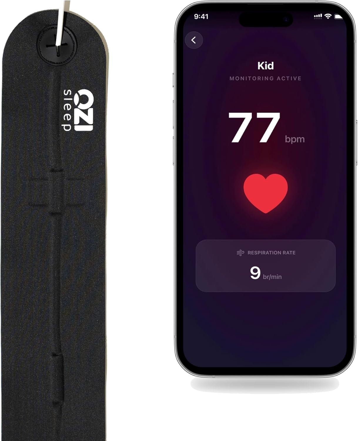 Sleep Tracker, Non-Wearable Contactless Under-Sheet Sleep Monitor, No Monthly Fees, Tracks Sleep Stages, Heart Rate, Breathing, Movement and Bed-Exit for Adults, Kids 5+, Families and Caregivers