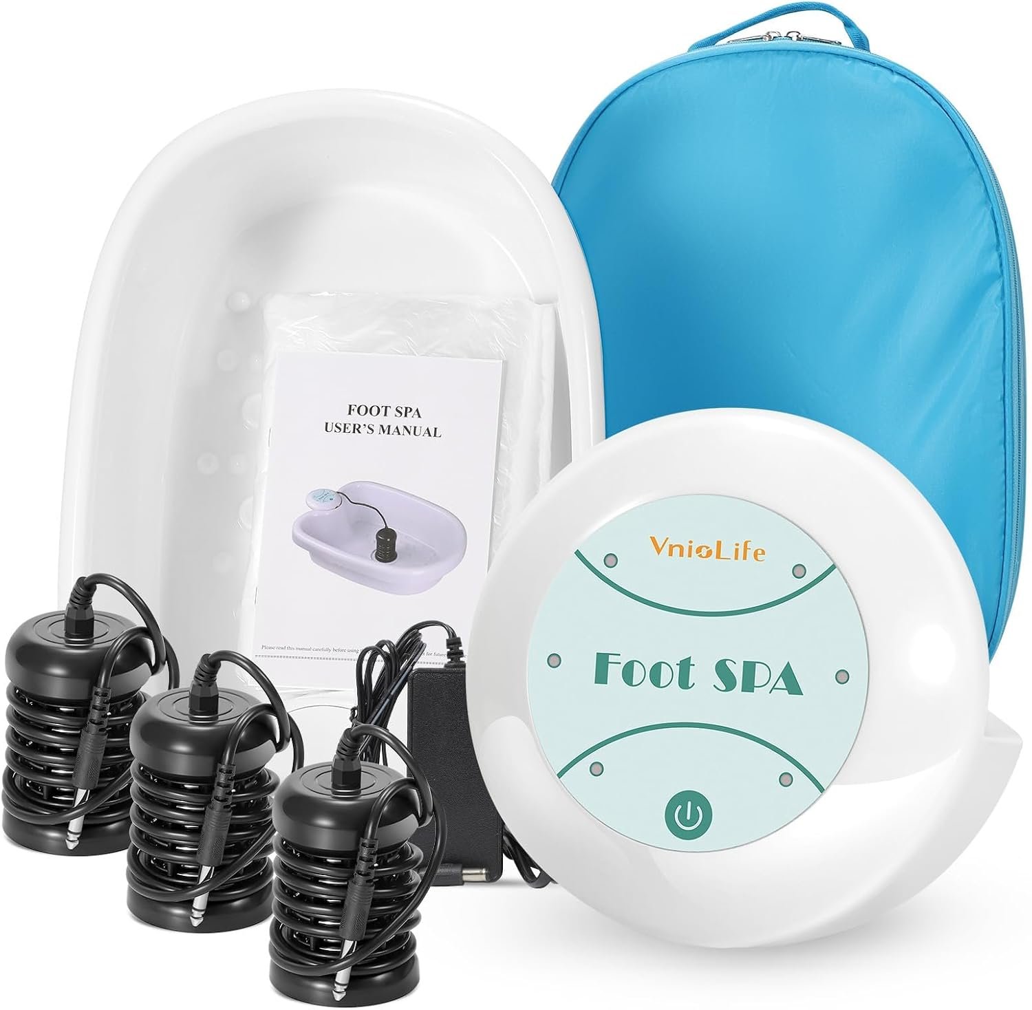 Ionic Foot Bath Detox Machine, Ion Foot Detox Spa for Home Use Beauty Salon Beauty SPA Club with 100 Liners, Zipper Carrying Bag | Detoxifying & Convenient