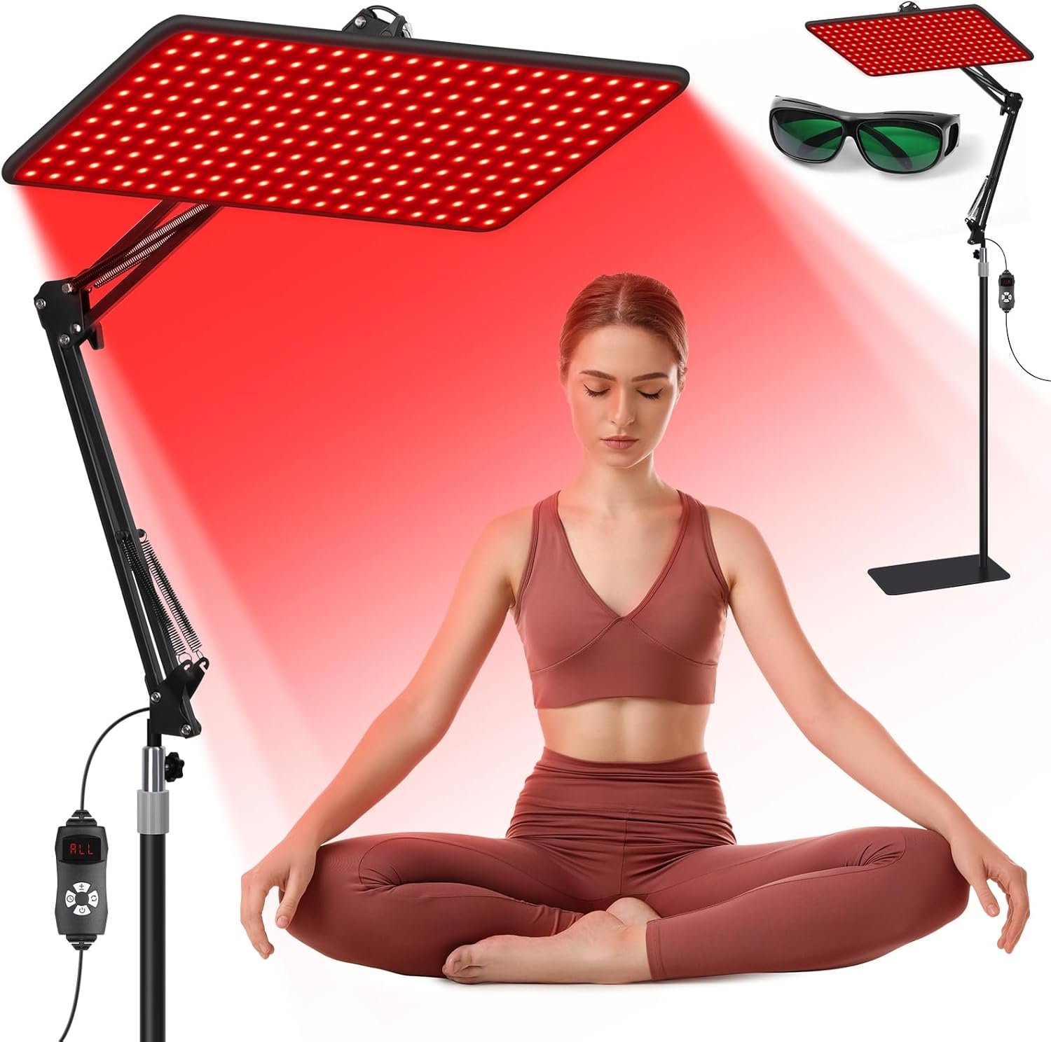 BEICHEN Red Light Therapy for Body and Face, 660nm 850nm 940nm Infrared Redlight-Therapy Lamp Device with Large Panel and Stable Stand at Home, Idea Gift for Women Wife Mom Sister Girlfriend (L)