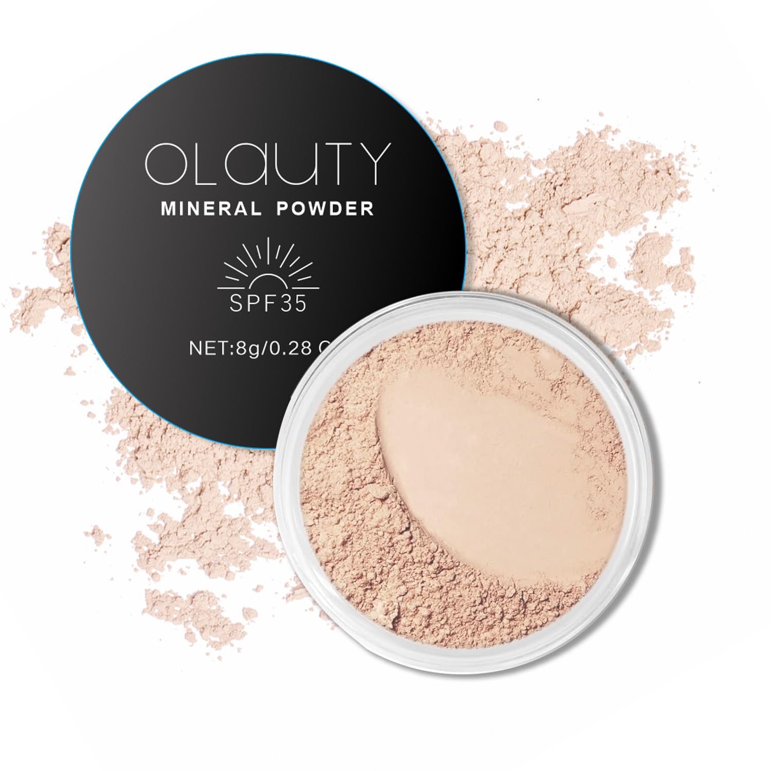 Ultra Cover Powder Foundation, Mineral Powder Foundation SPF 35, Lightweight Loose Powder, Sheer Coverage, Oil Control, Natural Glow Base Makeup (01 Fair Light)