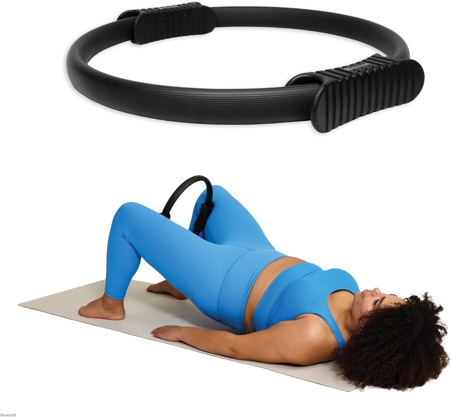 Gaiam Pilates Ring Fitness Circle – Lightweight & Durable Foam Padded Handles, Flexible Resistance Exercise Equipment for Toning Arms, Thighs/Legs & Core