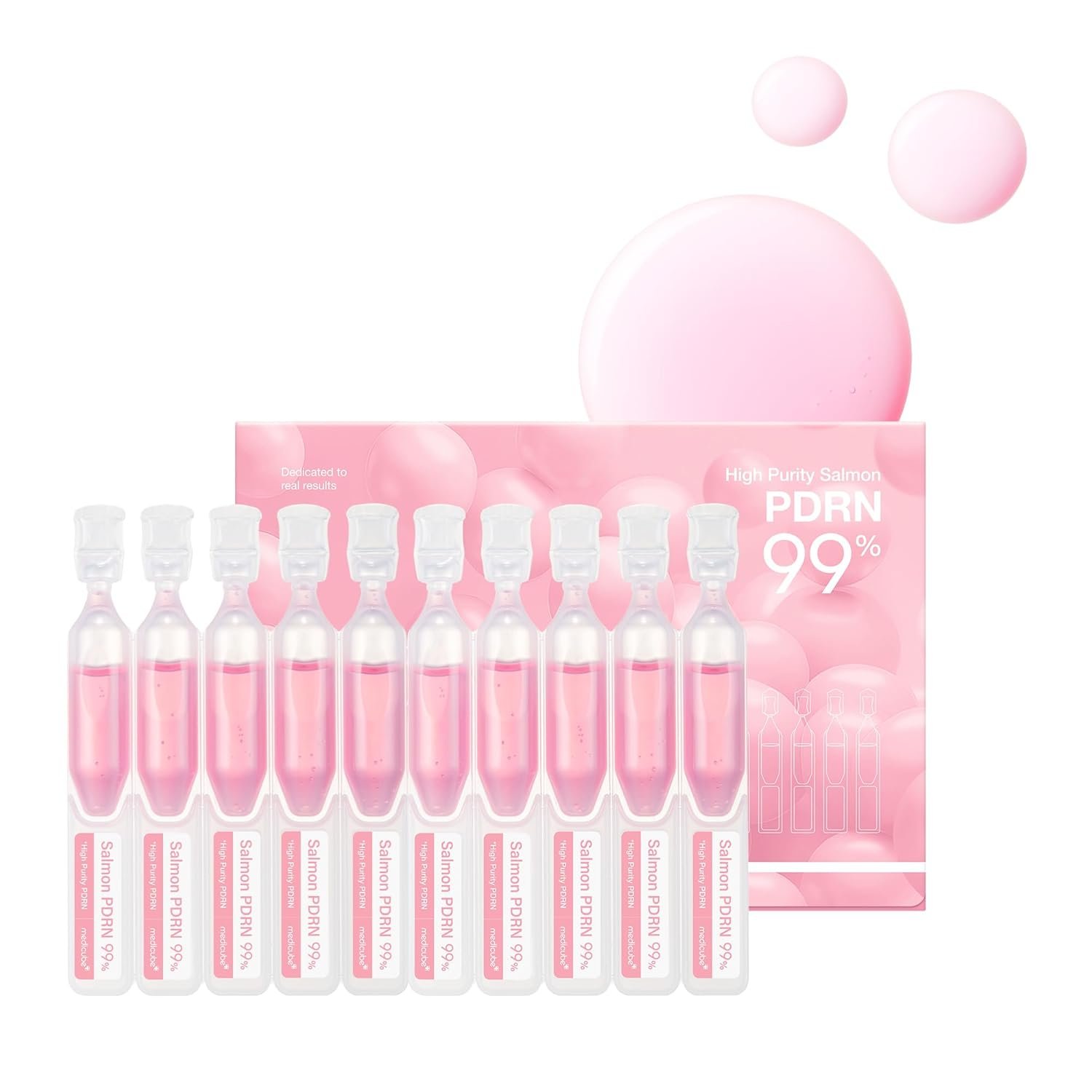 medicube Salmon DNA PDRN Pink One Day Serum | 99% Salmon DNA PDRN Intensive Ampoule, Collagen, Glutathione, Hyaluronic Acid – Improves skin radiance | Korean skincare 0.05 fl.oz x 10e