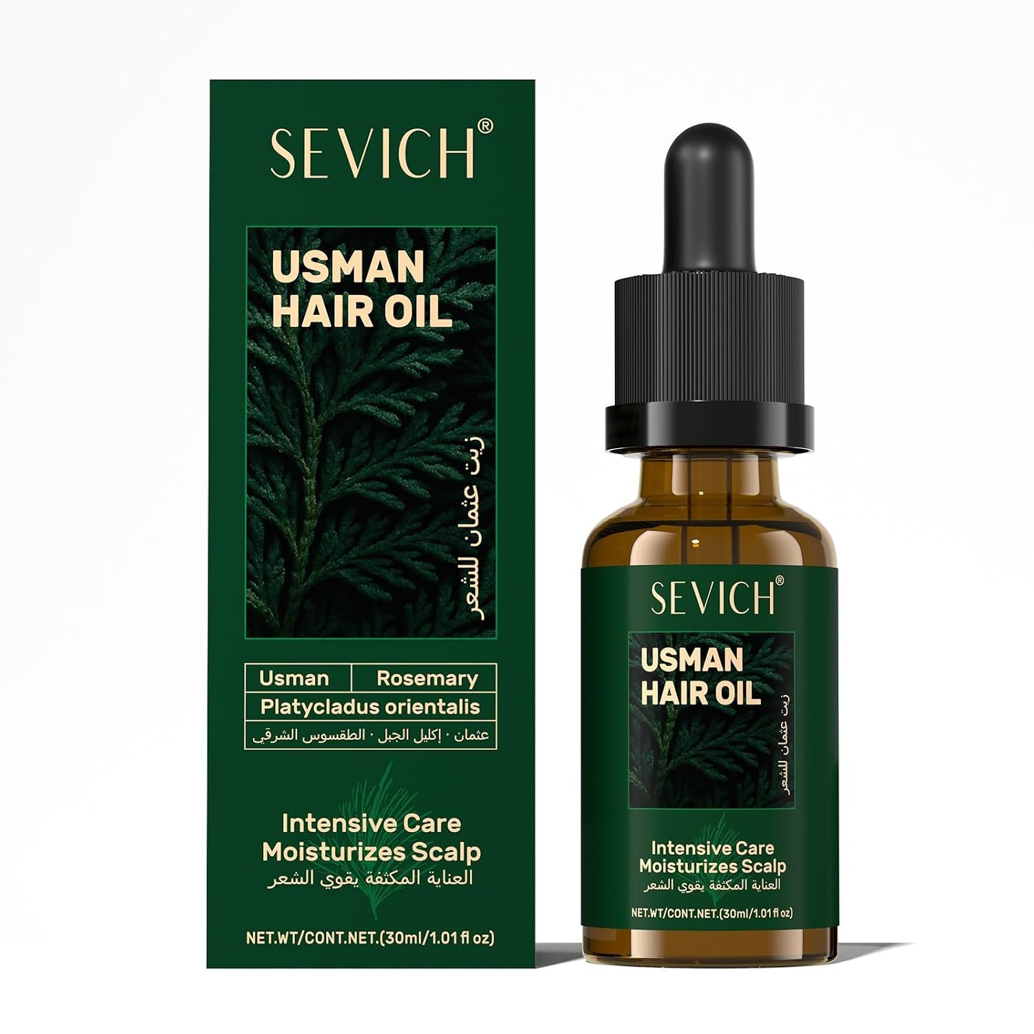 SEVICH Usman Hair Care Oil,Natural Botanical Blend for Stronger,Healthier Hair & Lightweight,Fast Absorbing,Non Greasy Formula with 6 Plant Extracts for Scalp & Strand Care,30ml