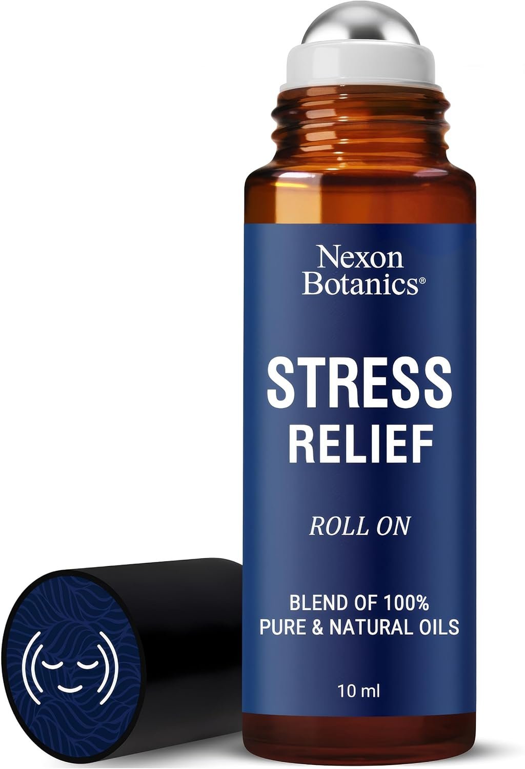 Stress Relief Essential Oil Roll-On 10 ml – Natural Stress Relief Blend with Lavender, Geranium & Frankincense Oils – Prediluted Roller for Calming Aromatherapy – Nexon Botanics