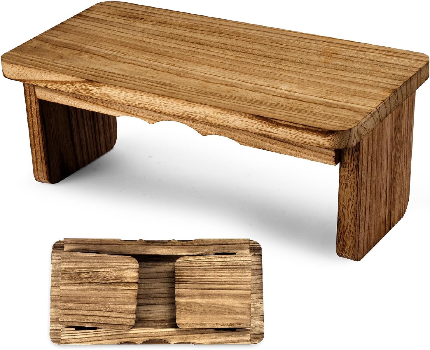 Meditation Bench – Yoga Bench,Wooden Zen Meditation Stool Kneeling Bench for Mindfulness Practice Tea Ceremony and Relaxation Ergonomic Design for Comfort and Support Household，Dark Wood