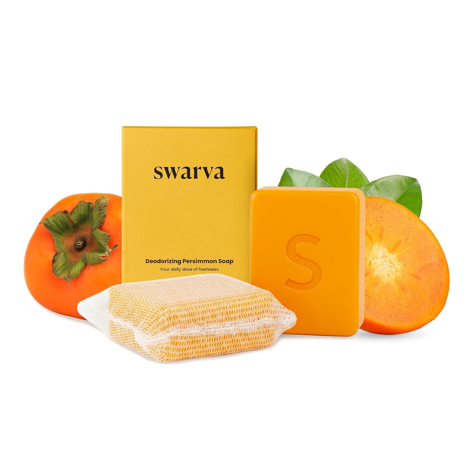Japanese Persimmon Cleanser Bar 2 Pk Bundle for Body Odor, Persimmon Solution for Old People Smell – Natural Ingredient Body Bars, Organic Formula, Japanese Skin Care, Cleansing Hygiene 1 oz